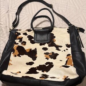 HOBO Black and Brown Cowhide Tote